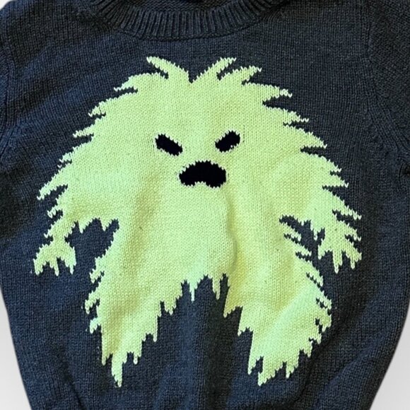 Crewcuts by JCrew Kids Gray Sweater with Neon Glow In Dark Monster Boys Size 3T - Picture 2 of 13